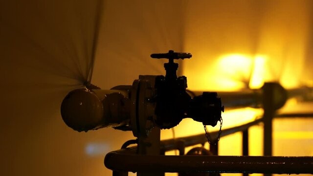 fire extinguishing from pipes of a special stationary fire system