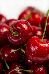 Cherry. macro photography Still life of Fresh organic washed berries 