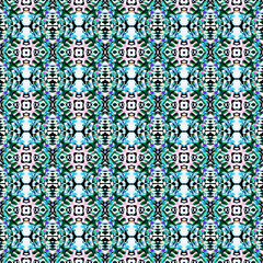 Ethnic Texture Ornament. Teal, Green, Mint 