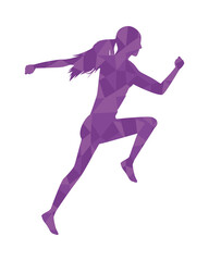 Fototapeta na wymiar silhouette of athletic woman running