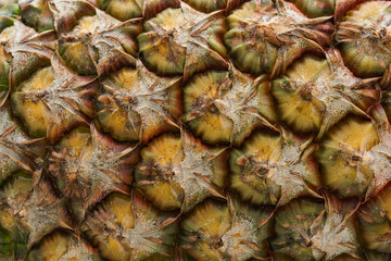 top view on pineapple texture, macro photo of pineapple