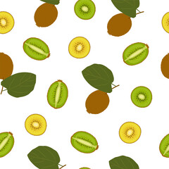 Kiwi. Seamless Vector Patterns 