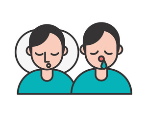Fototapeta premium persons with covid19 symptoms characters
