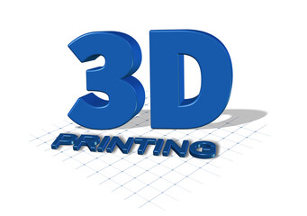 3d prining text grid isolated - 3d rendering
