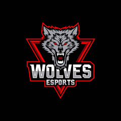 wolves e-sport mascot logo design
