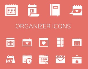 Modern Simple Set of organizer Vector filled Icons