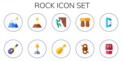Modern Simple Set of rock Vector flat Icons