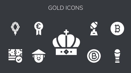 Modern Simple Set of gold Vector filled Icons