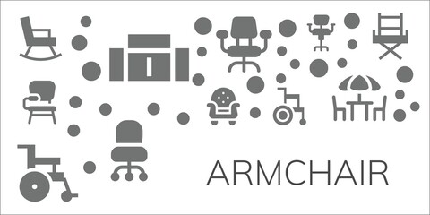 armchair icon set