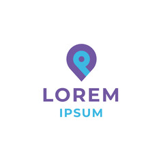 Location point and letter P logo premium vector template