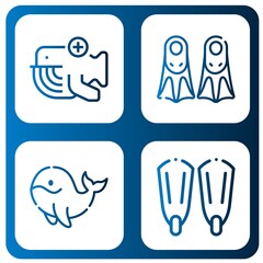 Set of whale icons