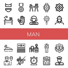man simple icons set