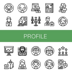 Set of profile icons