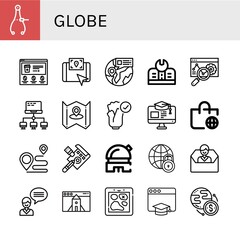 Set of globe icons