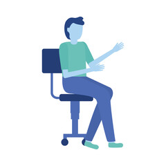 Isolated avatar man on chair vector design