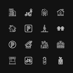 Editable 16 urban icons for web and mobile