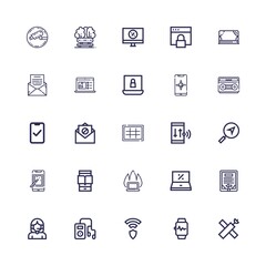 Editable 25 mobile icons for web and mobile