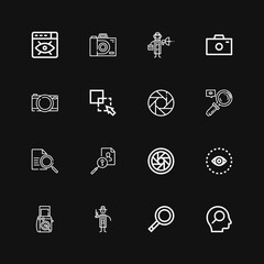 Editable 16 zoom icons for web and mobile