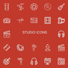 Editable 22 studio icons for web and mobile