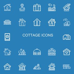 Editable 22 cottage icons for web and mobile