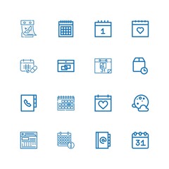 Editable 16 month icons for web and mobile