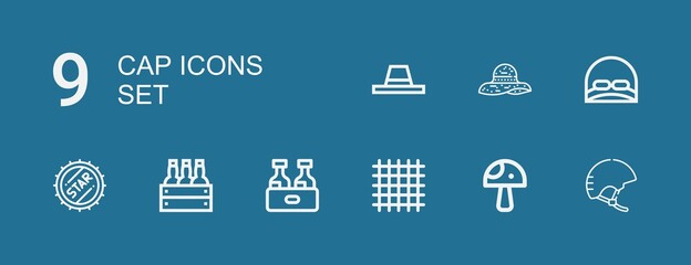 Editable 9 cap icons for web and mobile