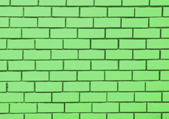 brick block wall of green color background