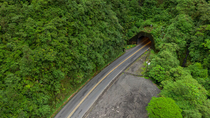 Fototapeta premium Beautiful aerial view of the Zurqui tunnel in Costa Rica