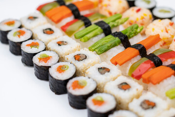 Sushi Mix on White background