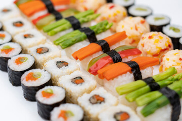 Sushi Mix on White background