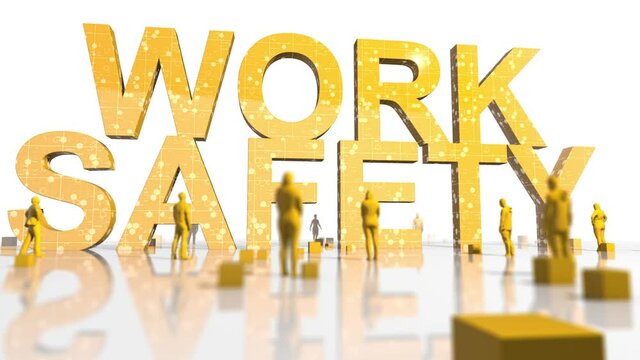 Work safety title health and safety (WHS) (HSE) (OSH) welfare in the workplace