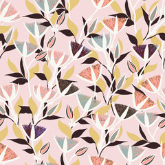 1698 Moody Flowers seamless pattern - 363068307