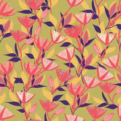 1715 Moody Flowers seamless pattern - 363068539