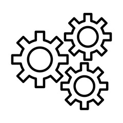 gears machine work line style icons