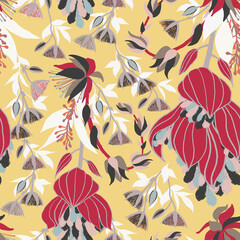 Moody Flowers seamless pattern - 363069540