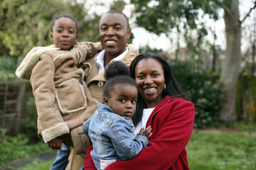 Family posing for the camera