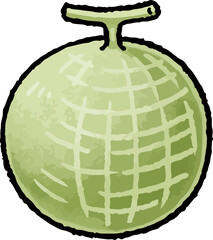 メロンの手描きベクターイラスト