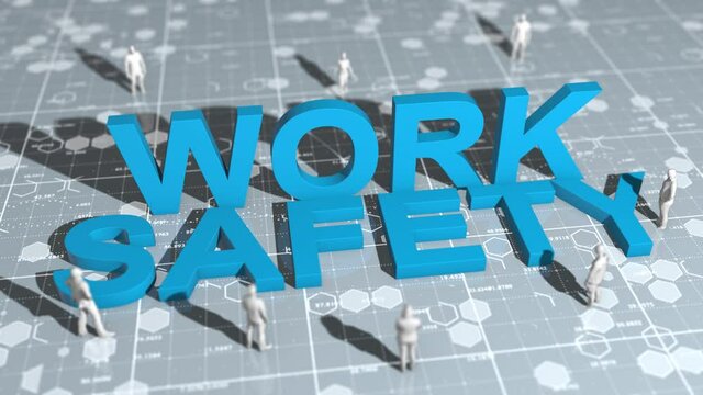 Work safety title health and safety (WHS (HSE) (OSH) of people in the workplace 