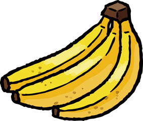 バナナの手描きベクターイラスト