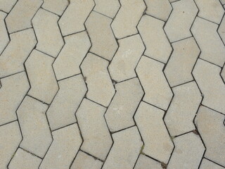 Gray color concrete floor with isohedral hexagonal tiles