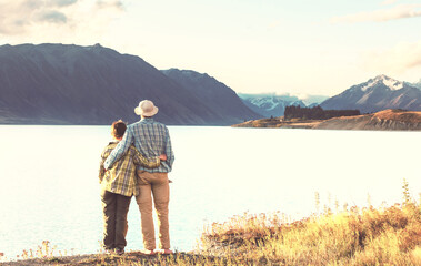 Couple in mountains