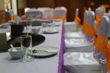 table set for a wedding reception