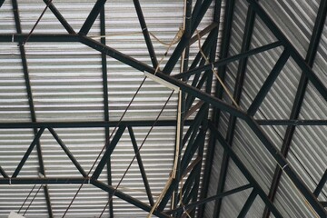 steel structure of a glass roof