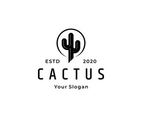 Cactus hipster vintage logo icon design vector 