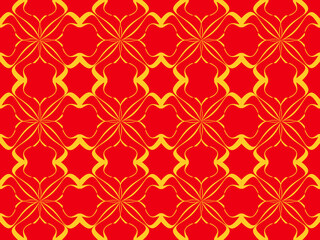 Seamless pattern design with floral background elements, beautiful ornaments, black, white, orange, pink, red, green, yellow, blue, gray, purple