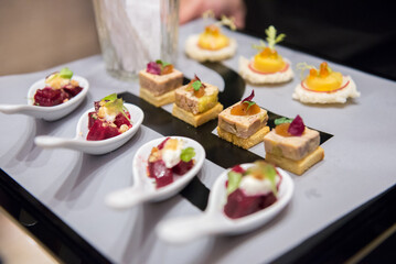 assorted canape with salmon