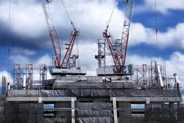 giant crane over construction site