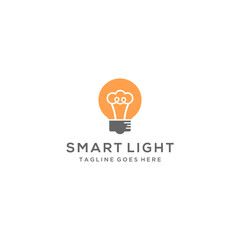 Creative smart light bulb vector logo template energy power electricity 