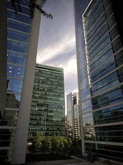 Corporate buildings in the financial center of Santiago, Chile