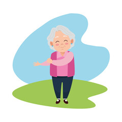 Obraz na płótnie Canvas cute happy grandmother avatar character